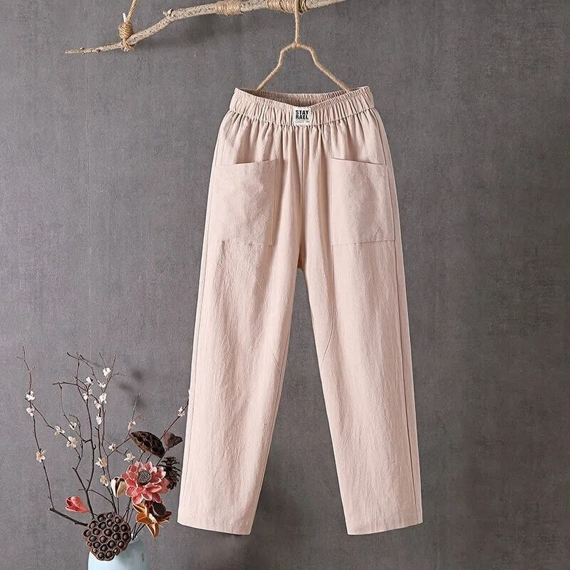 Weit geschnittene Hose mit hoher Taille