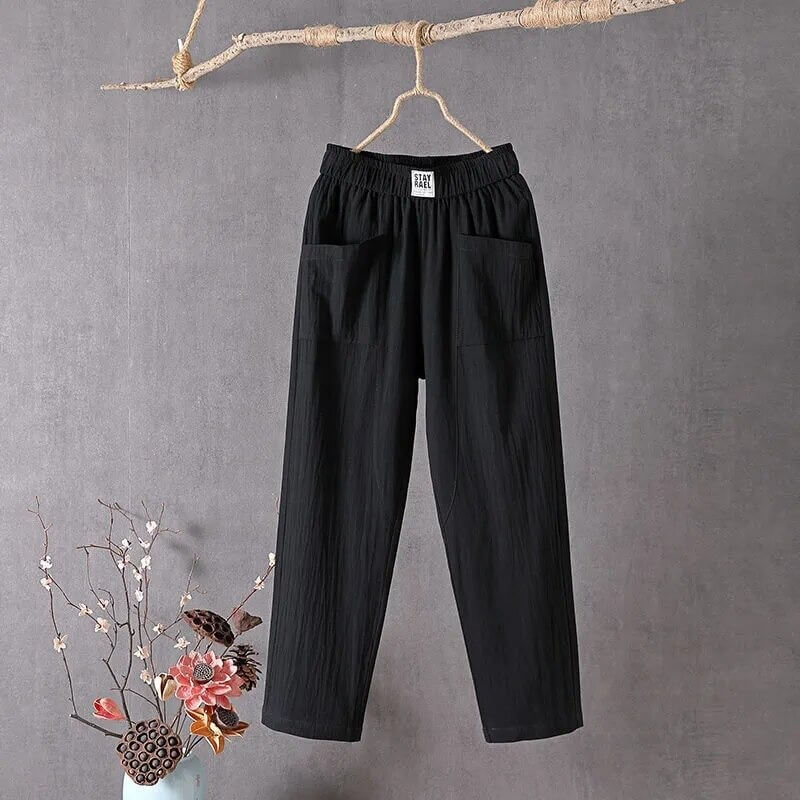 Weit geschnittene Hose mit hoher Taille