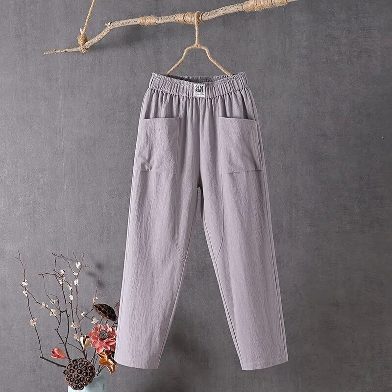 Weit geschnittene Hose mit hoher Taille