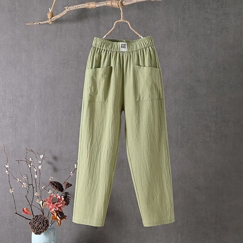 Weit geschnittene Hose mit hoher Taille