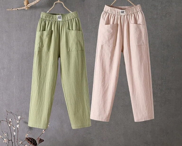 Weit geschnittene Hose mit hoher Taille