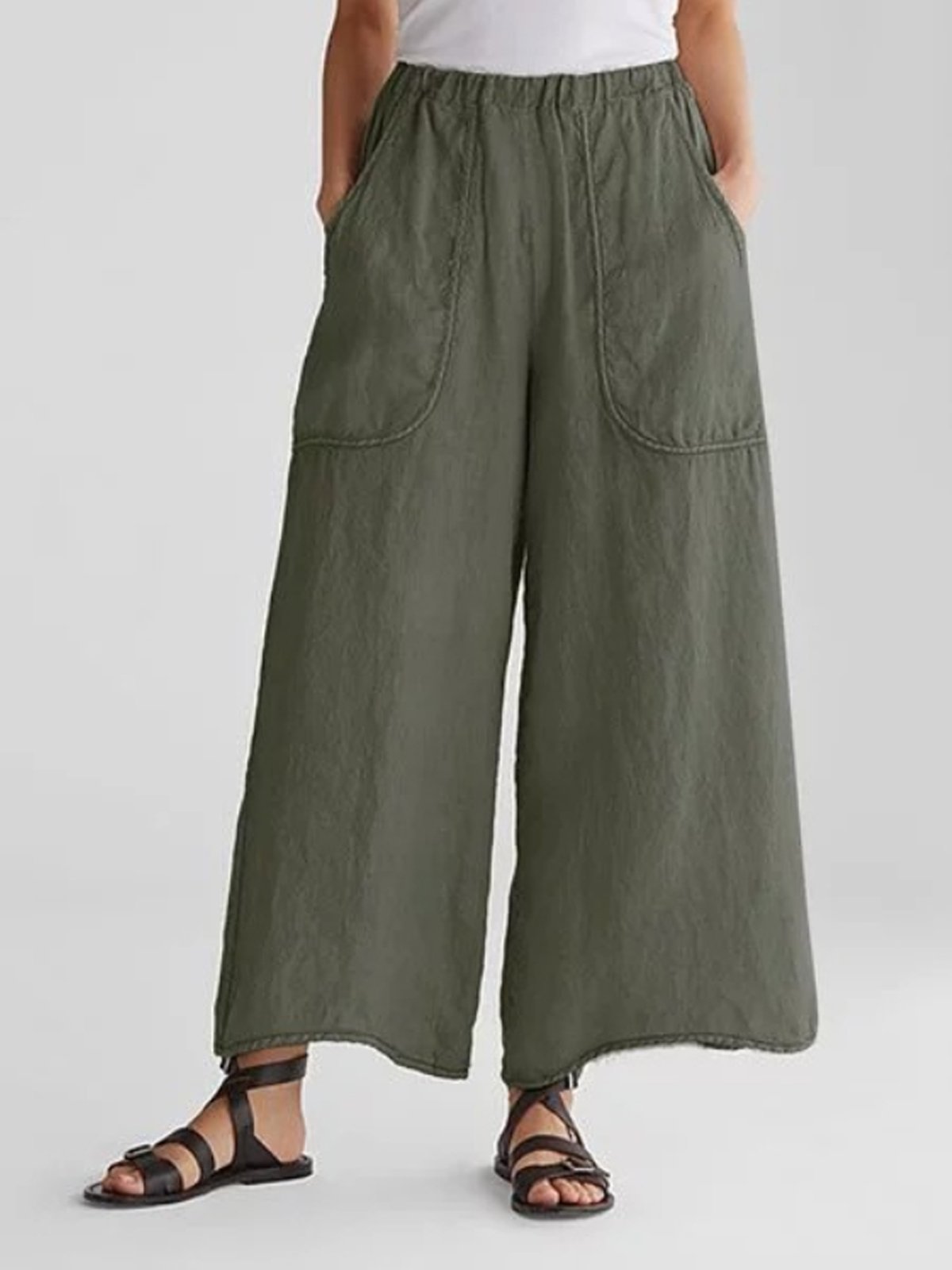 Weite Leinenhose mit Komfortbund | Leinen | Locker und luftig