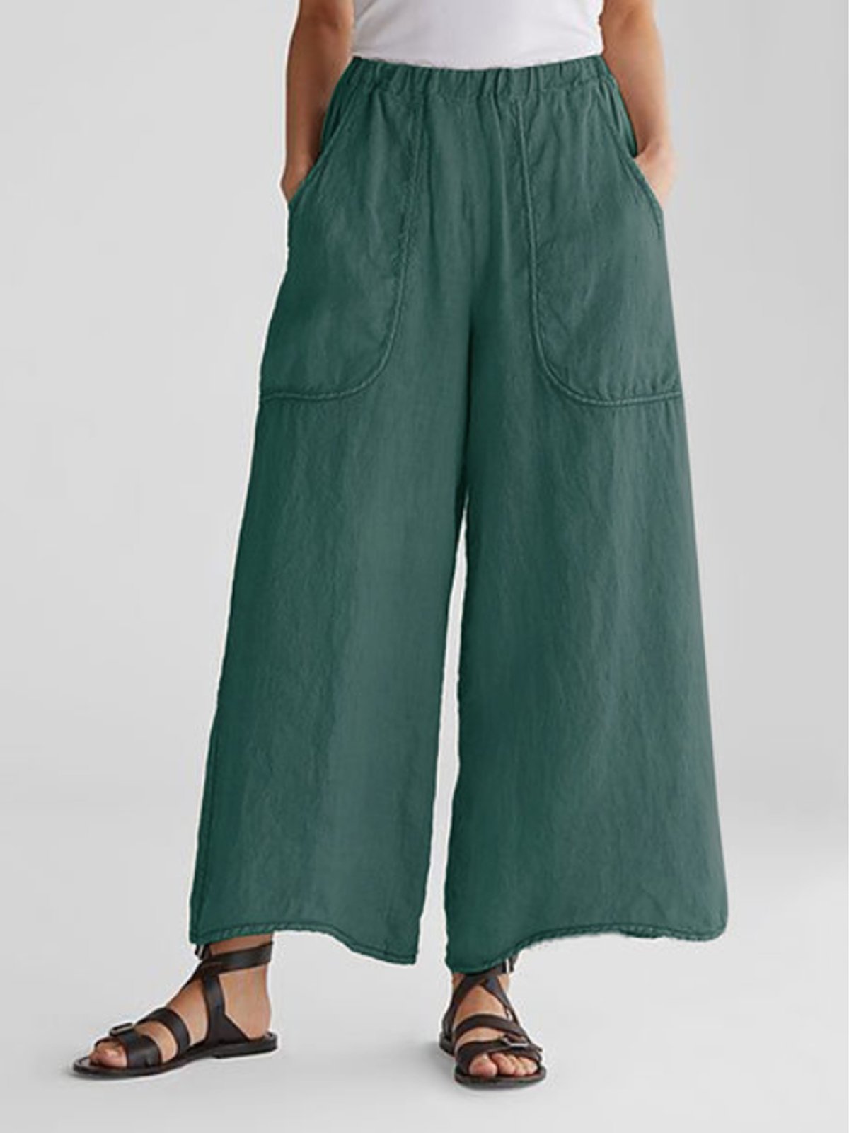 Weite Leinenhose mit Komfortbund | Leinen | Locker und luftig