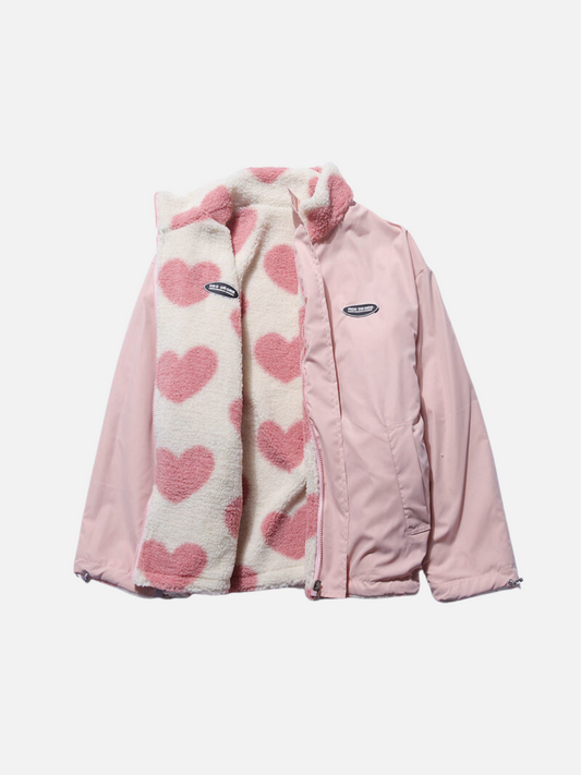 Wendejacke mit Herz-Print