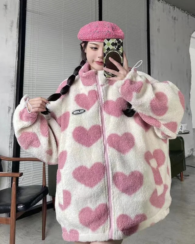 Wendejacke mit Herz-Print