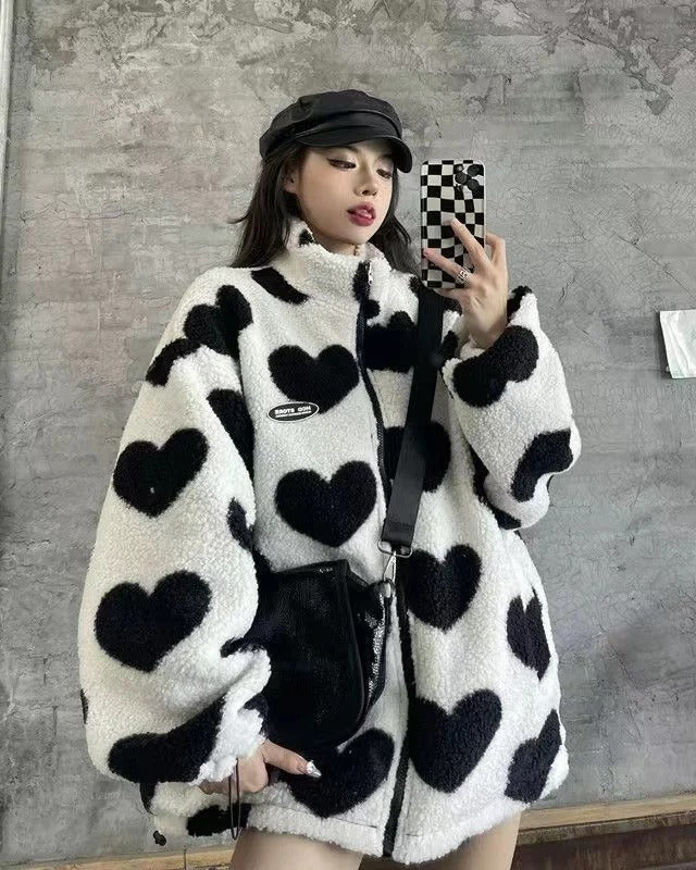 Wendejacke mit Herz-Print