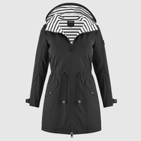 Wetterfester Damenmantel mit Kapuze | Leichter Polyester | Ganzjahresjacke