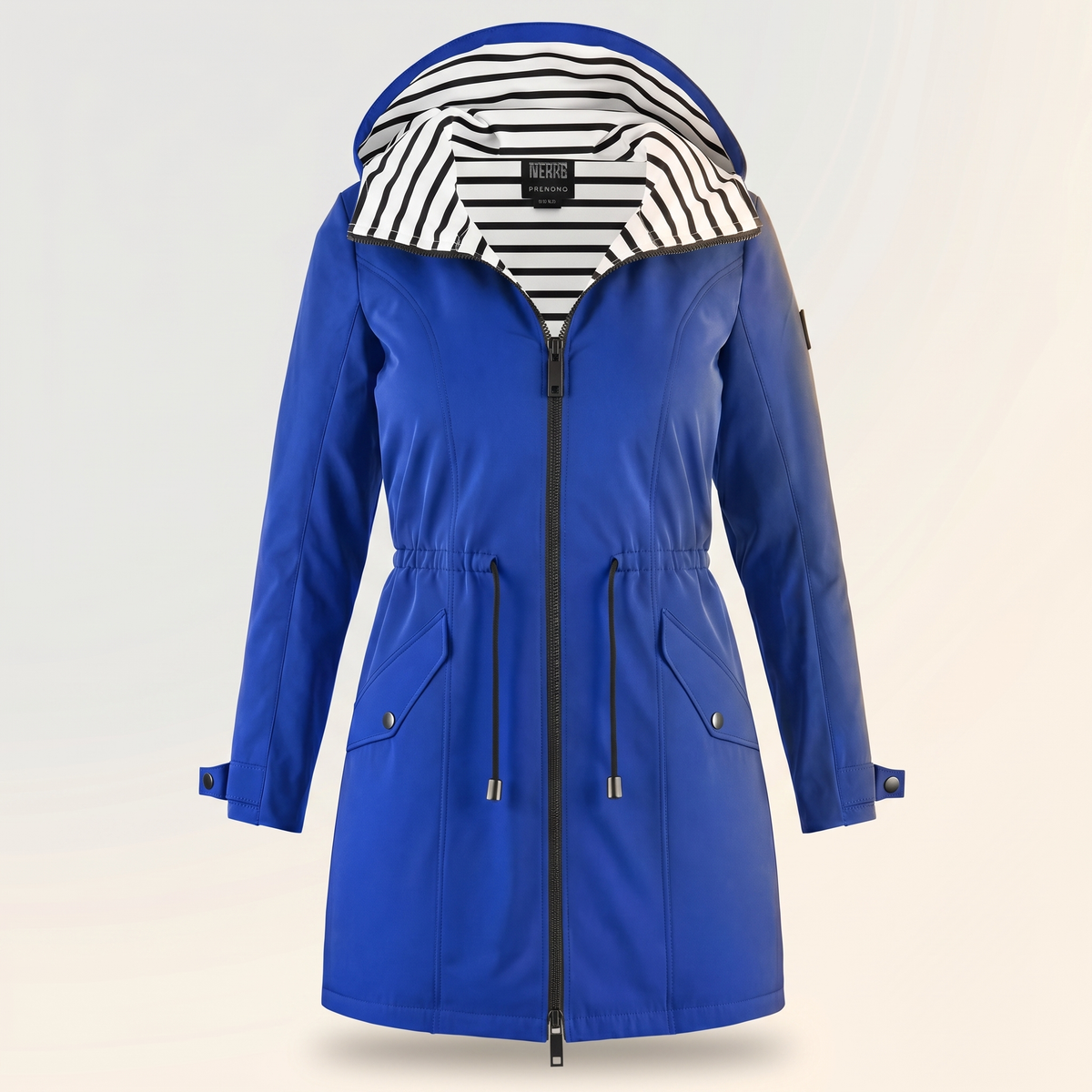 Wetterfester Damenmantel mit Kapuze | Leichter Polyester | Ganzjahresjacke