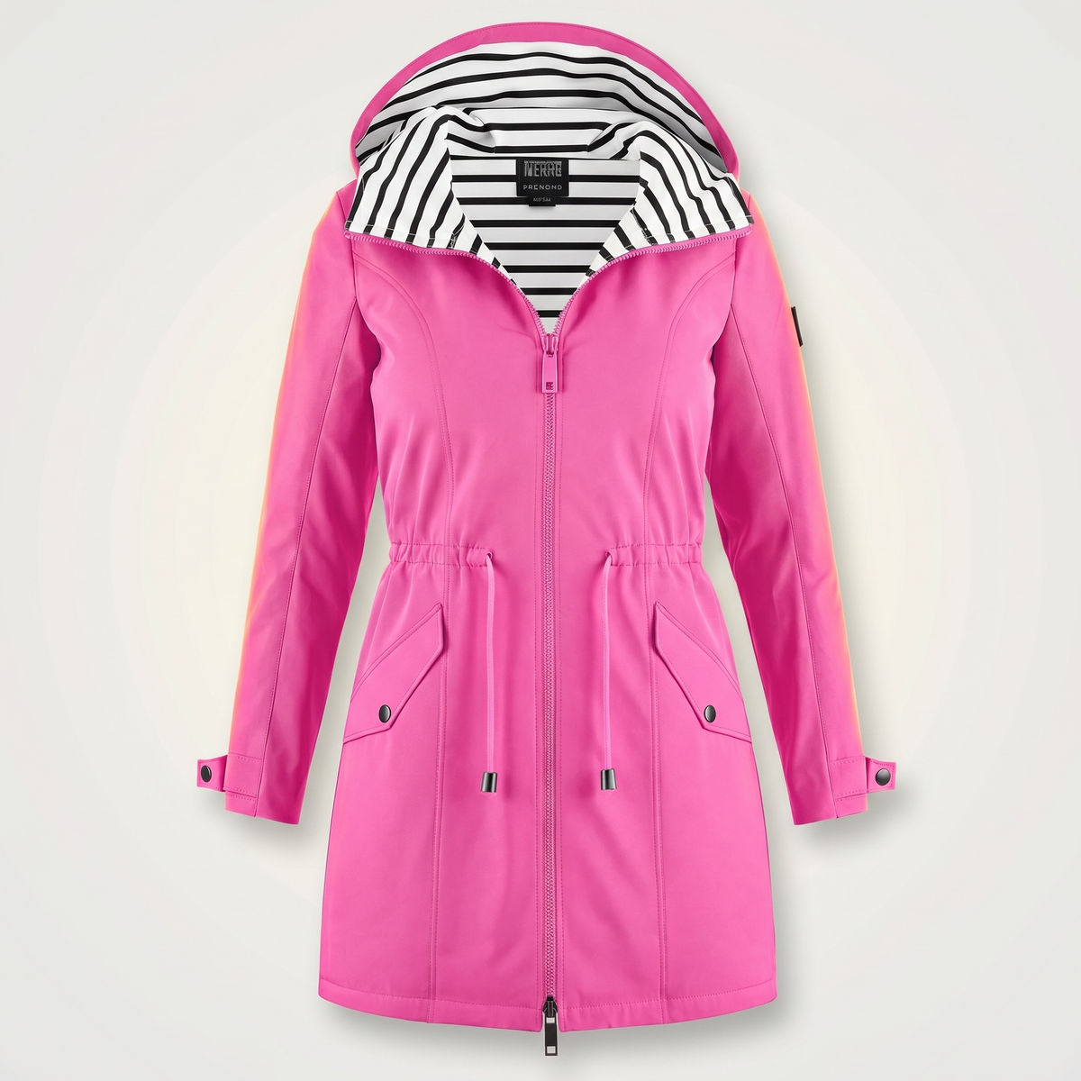 Wetterfester Damenmantel mit Kapuze | Leichter Polyester | Ganzjahresjacke