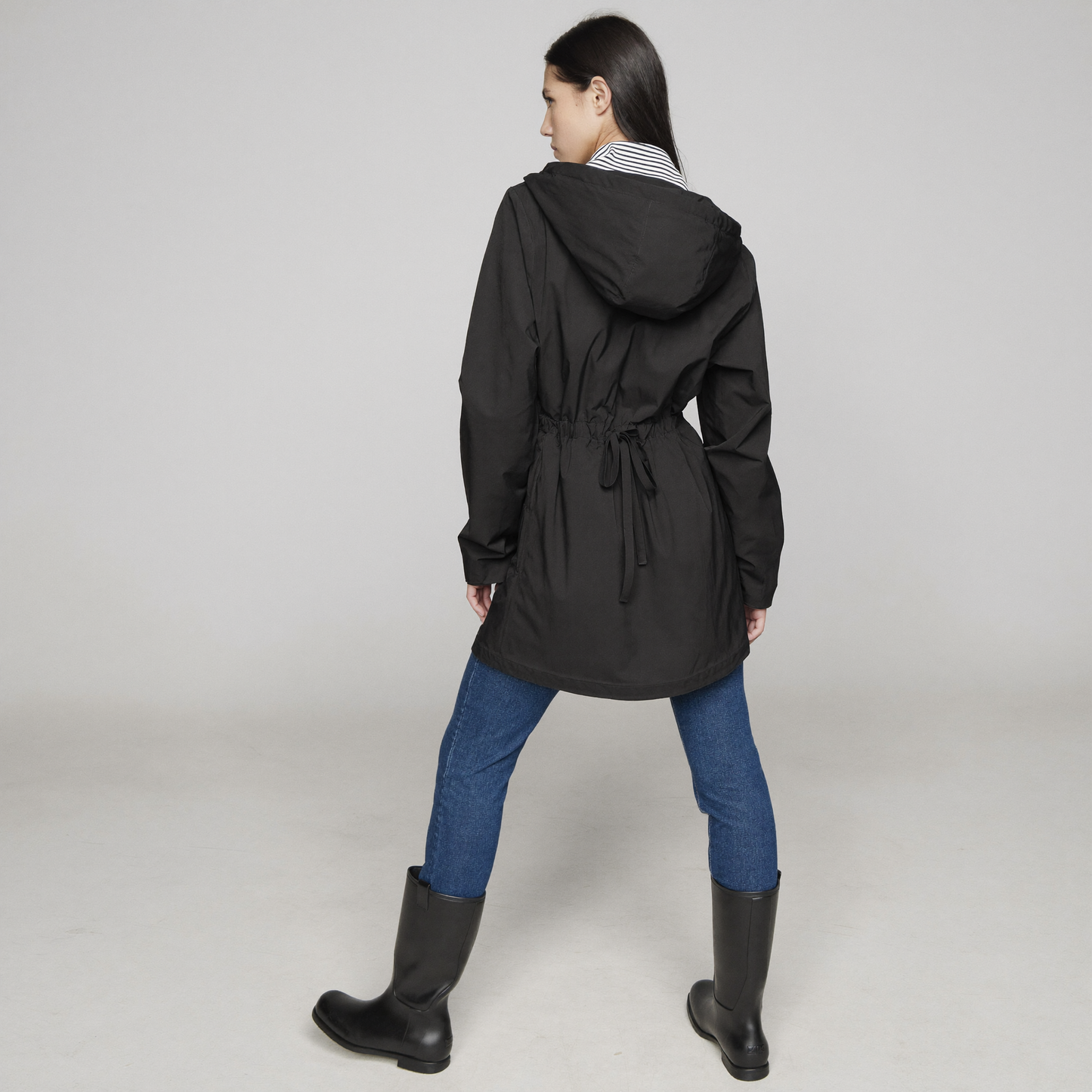Wetterfester Damenmantel mit Kapuze | Leichter Polyester | Ganzjahresjacke