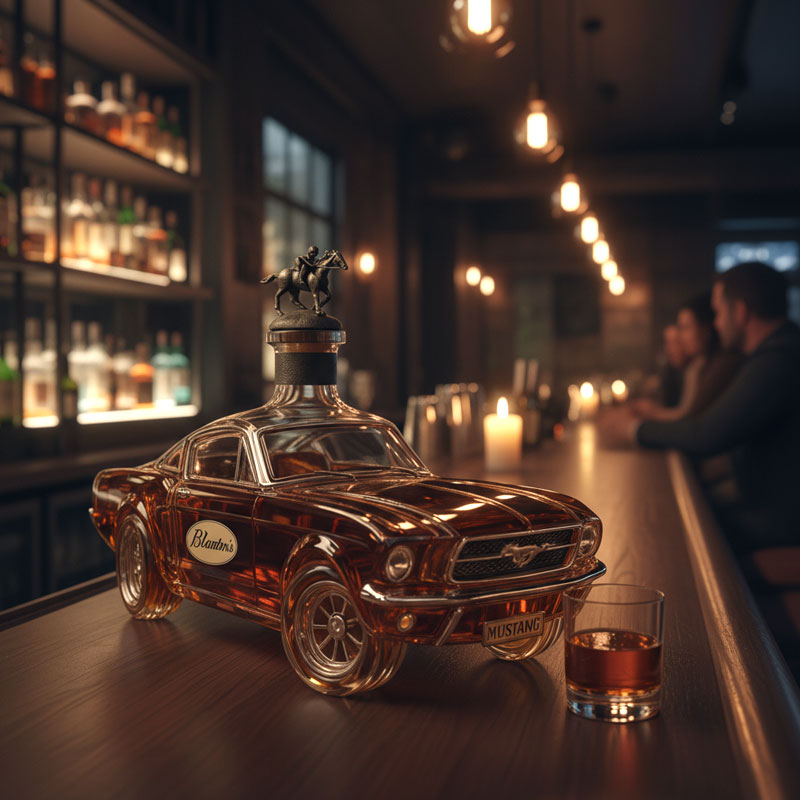 Whiskykaraffe in Mustang-Autoform