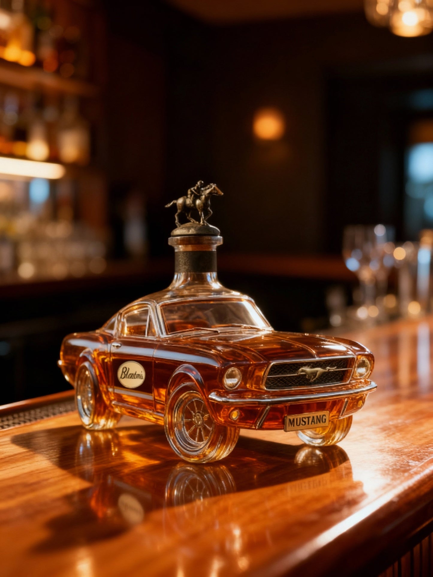 Whiskykaraffe in Mustang-Autoform
