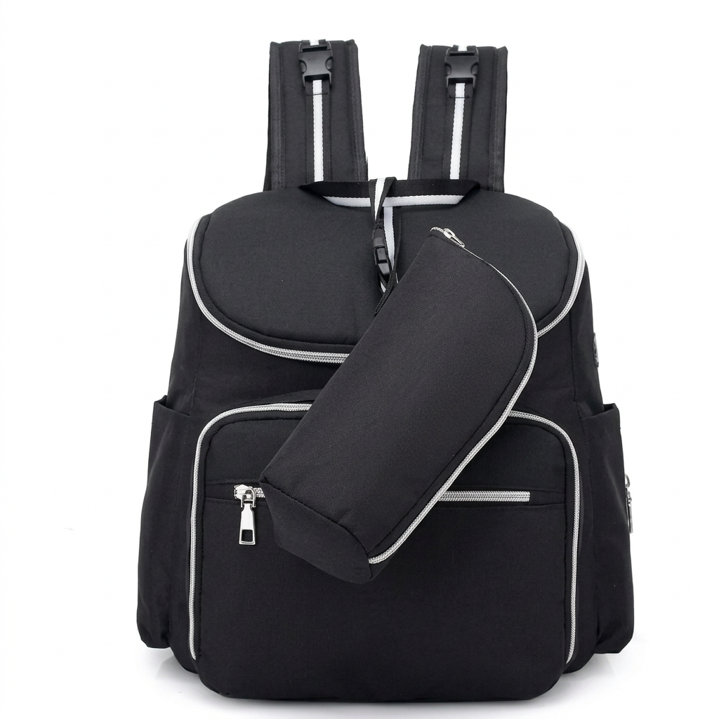 Wickelrucksack mit vielen Fächern und verstellbaren Schultergurten