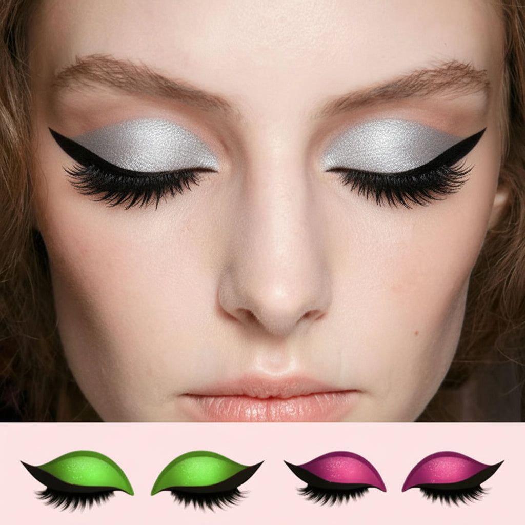 Wiederverwendbare selbstklebende künstliche Wimpern mit Lidschatten und Eyeliner 3-in-1