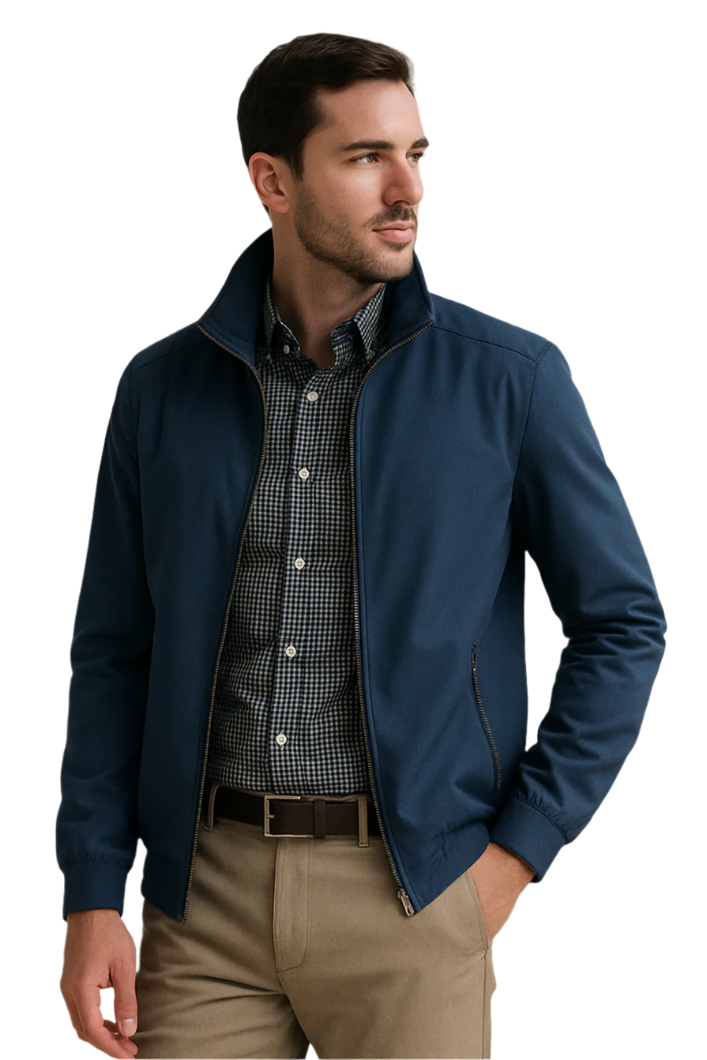 Windabweisende Herrenjacke im minimalistischen Design mit weichem Futter