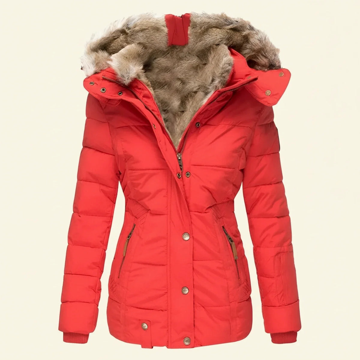 Winter-Pufferjacke mit Kapuze für Damen