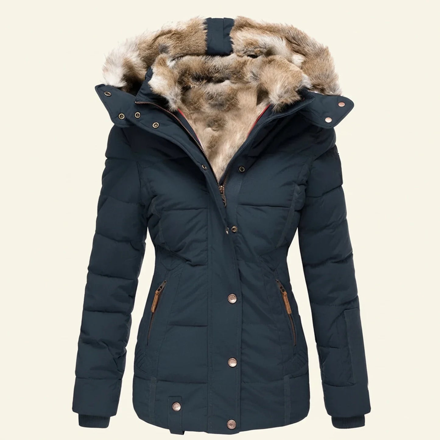 Winter-Pufferjacke mit Kapuze für Damen