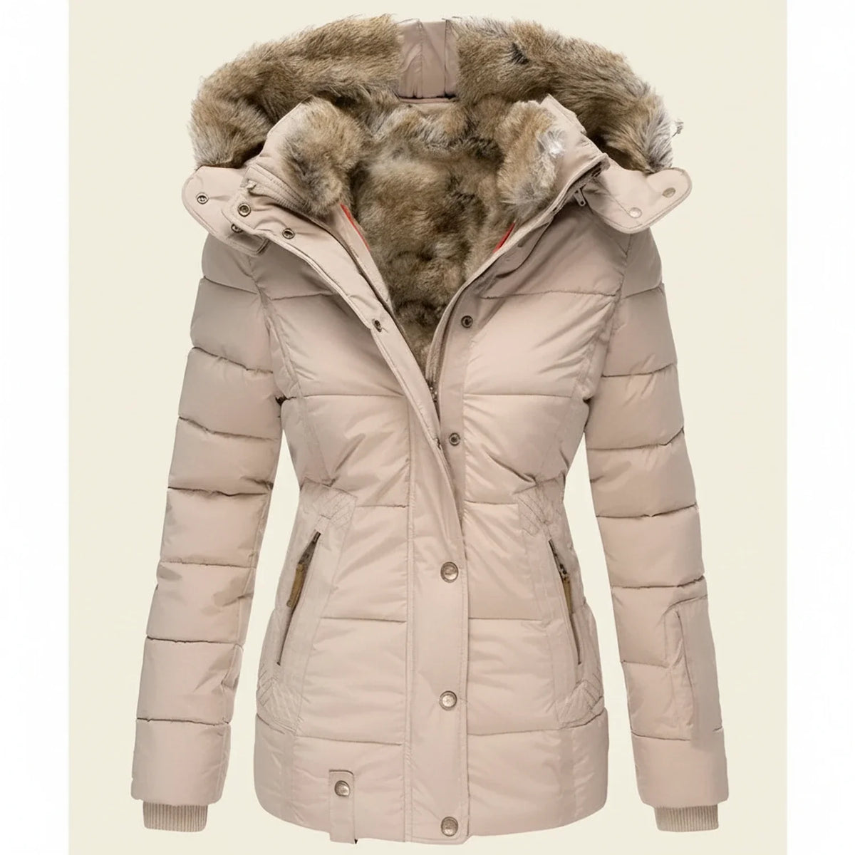 Winter-Pufferjacke mit Kapuze für Damen