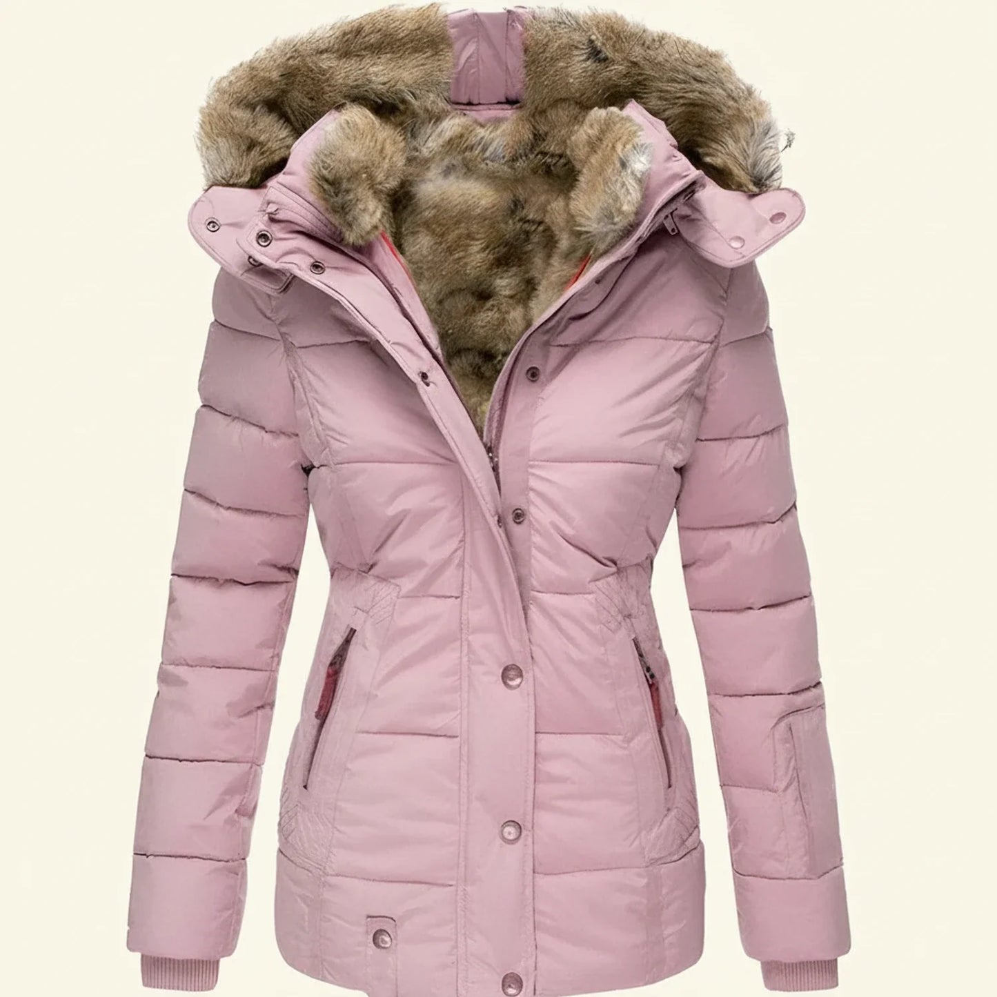 Winter-Pufferjacke mit Kapuze für Damen