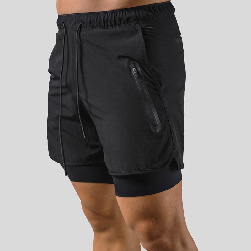 Zweilagige Sport-Shorts für Herren