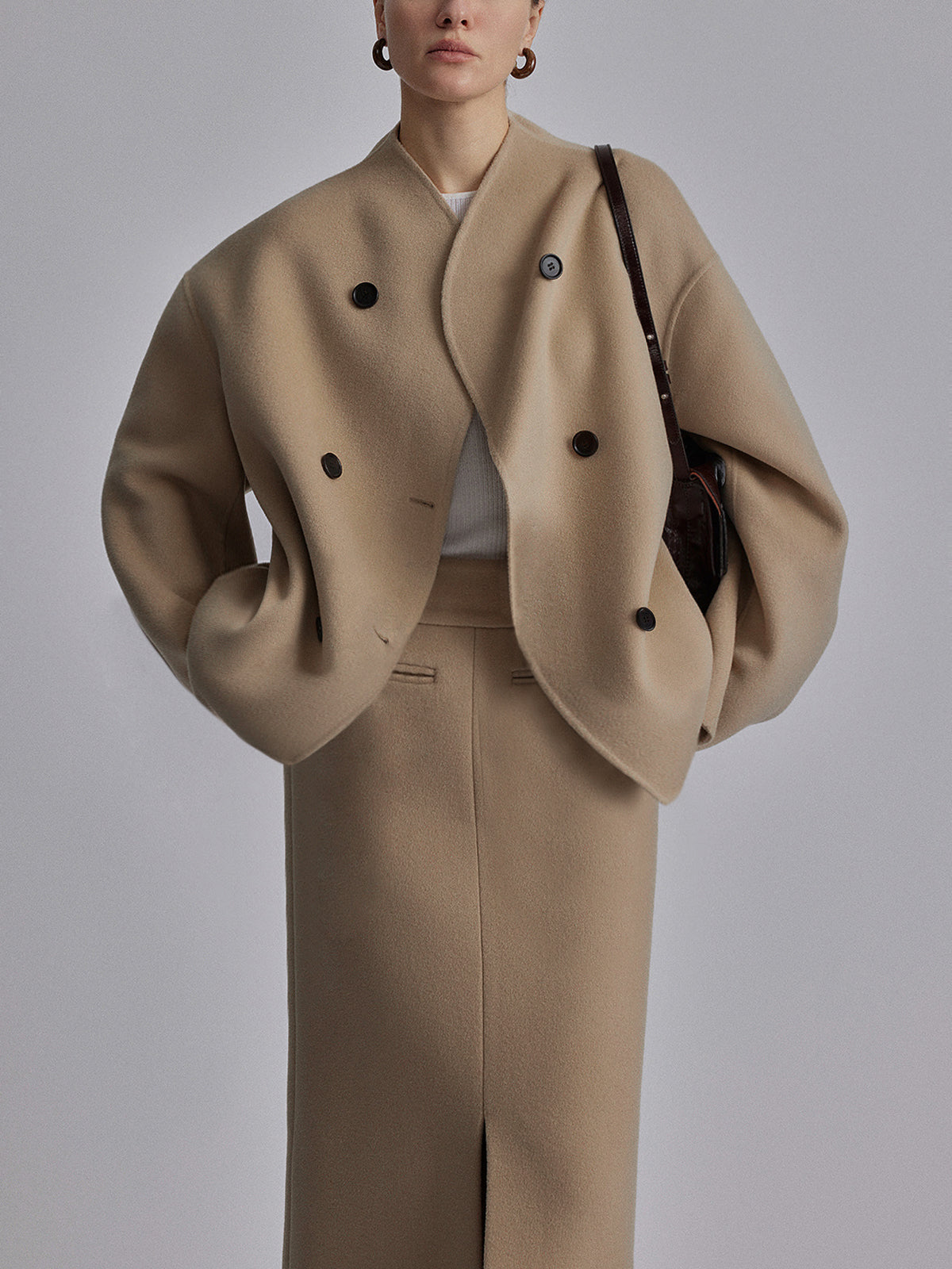Zweireihige Caban-Jacke für Damen