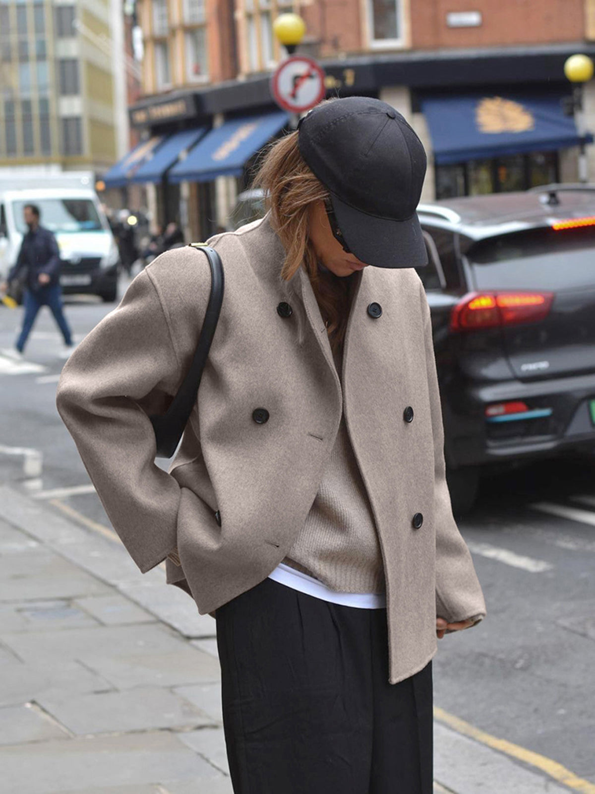Zweireihige Caban-Jacke für Damen