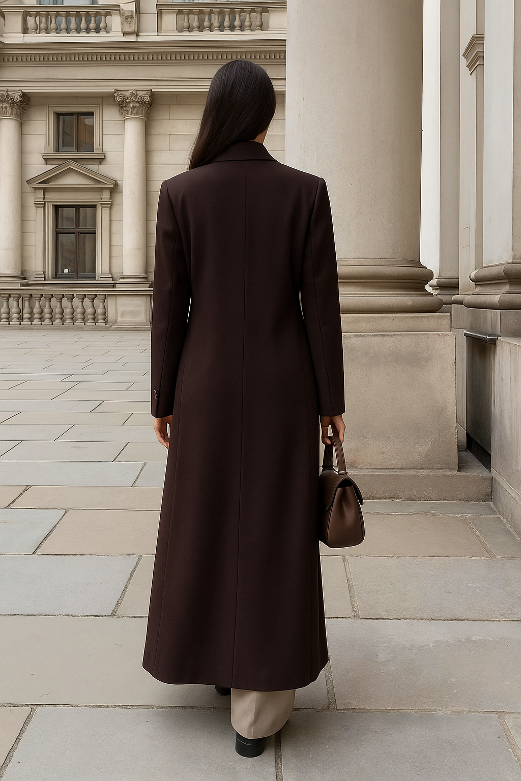 Zweireihiger Oversized-Langmantel für Damen