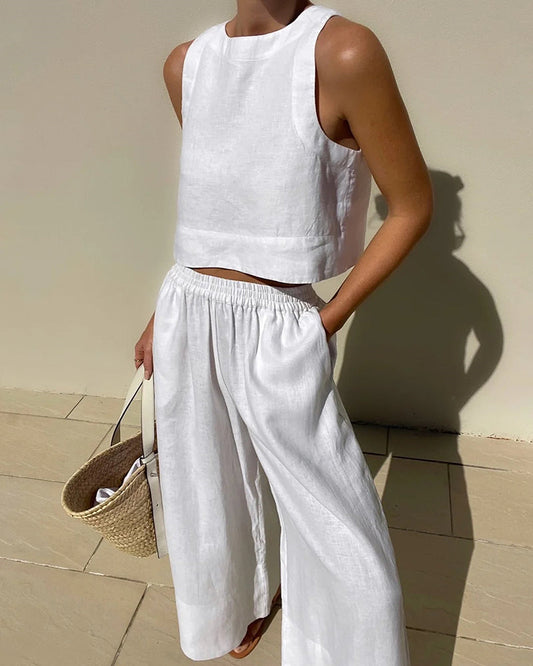 Zweiteiliges Set für Damen mit bauchfreiem Tanktop
