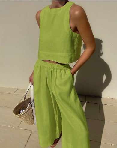 Zweiteiliges Set für Damen mit bauchfreiem Tanktop