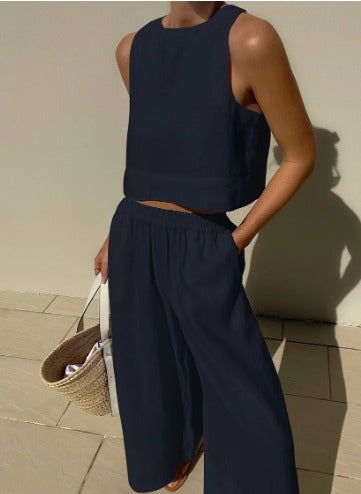 Zweiteiliges Set für Damen mit bauchfreiem Tanktop