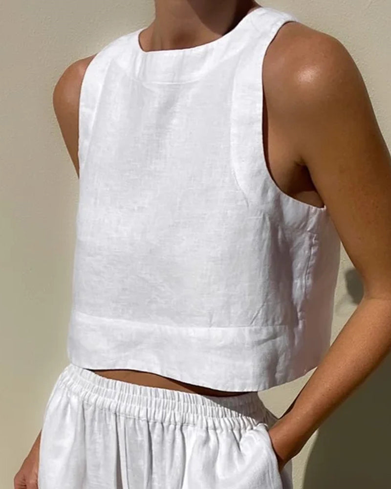 Zweiteiliges Set für Damen mit bauchfreiem Tanktop
