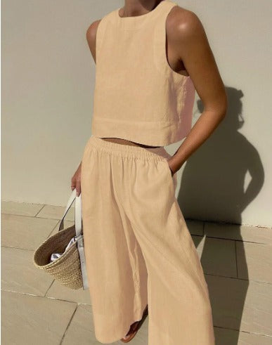 Zweiteiliges Set für Damen mit bauchfreiem Tanktop