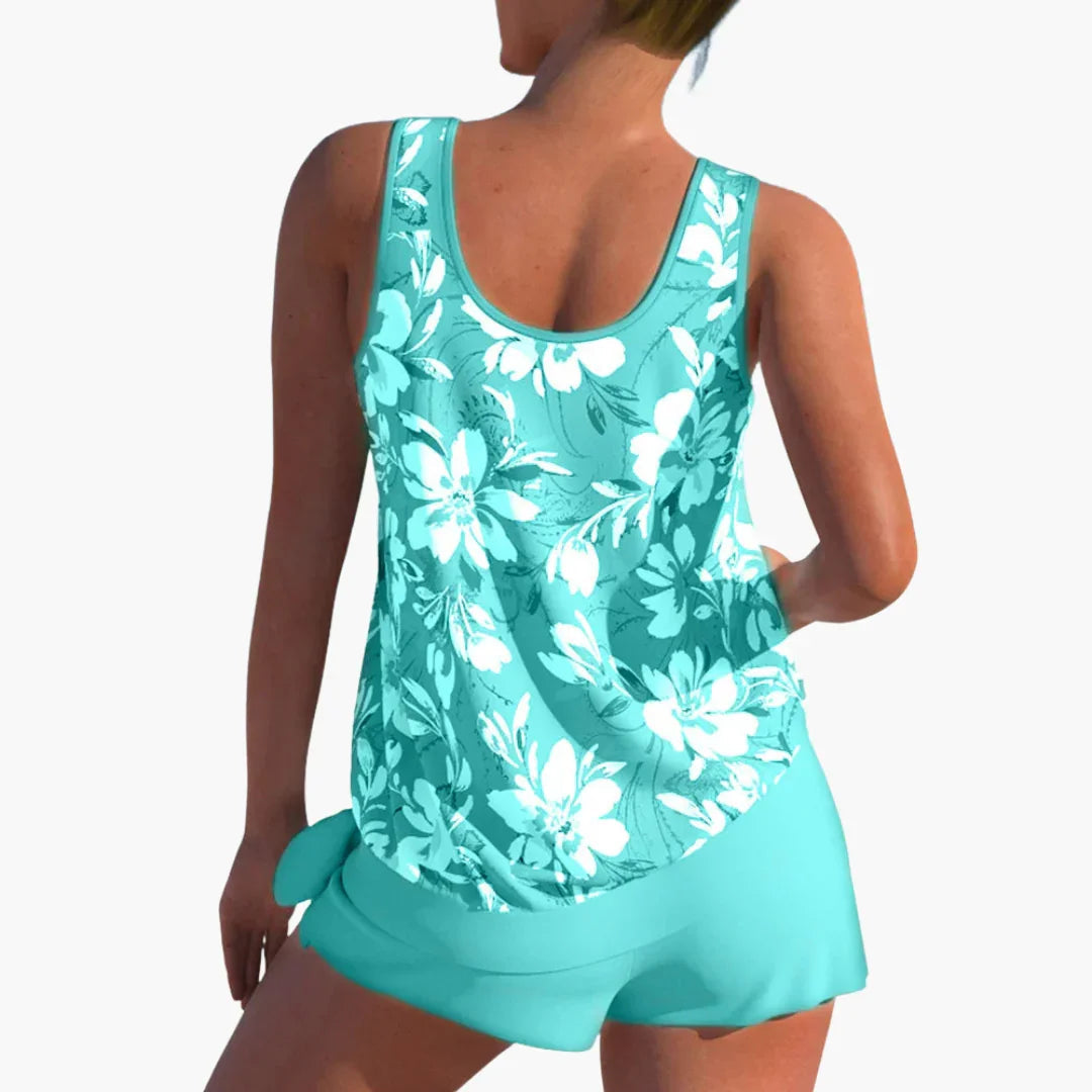 Zweiteiliges Tankini-Set für Damen – blumig und bequem