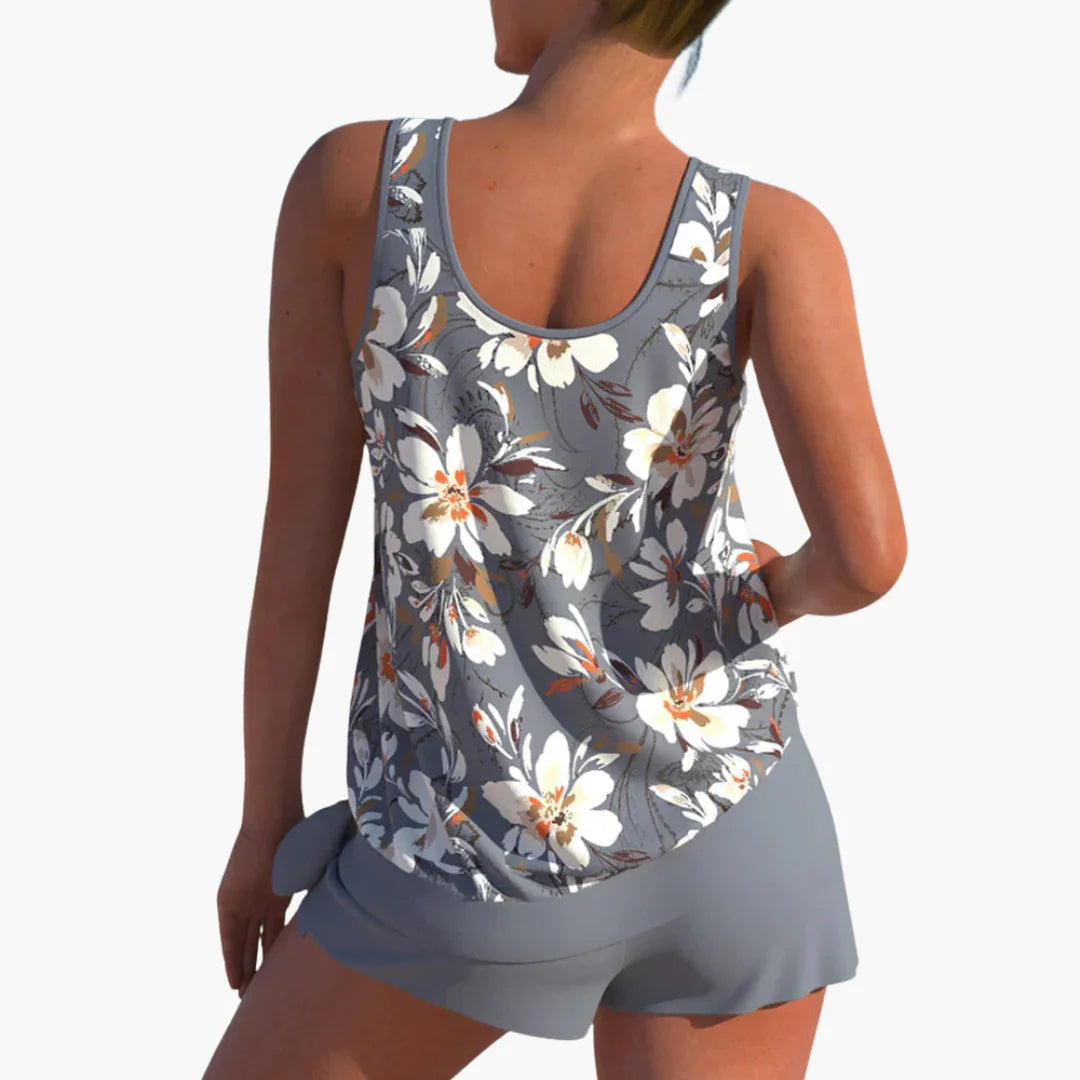 Zweiteiliges Tankini-Set für Damen – blumig und bequem